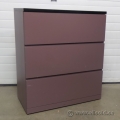Brown Two Tone 3 Drawer Lateral File Cabinet, Black Top